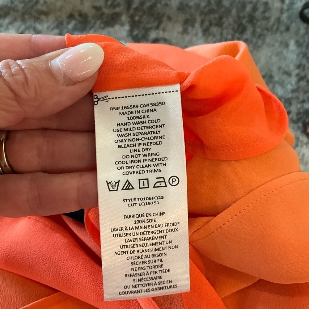 Equipment 100% Silk Orange Camisole Top with Flowy Fit - Picture 5 of 7